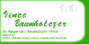 vince baumholczer business card